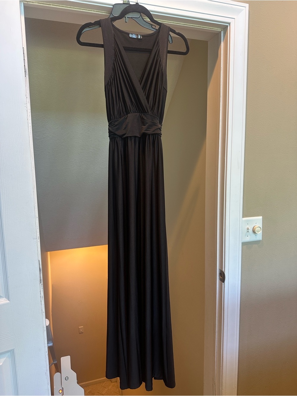 KOH KOH Black Sleeveless Wrap Maxi Dress XS